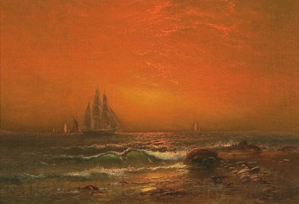 Robert Swain Gifford Sunset Norge oil painting art